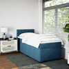 vidaXL Sommier &agrave; lattes de lit avec matelas bleu 90x190 cm velours
