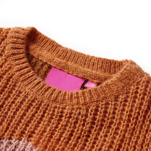 Pull-over tricoté pour enfants cognac 140