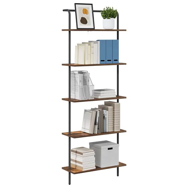 vidaXL &Eacute;tag&egrave;re Ch&ecirc;ne fum&eacute; 60 x 24 x 168 cm Bois d'ing&eacute;nierie