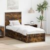 vidaXL Cadre de lit Ch&ecirc;ne Fum&eacute; et Argent 70 x 190 cm Bois d'ing&eacute;nierie