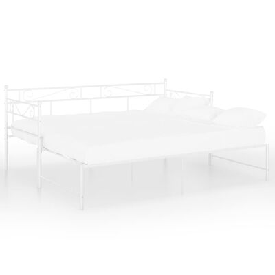 vidaXL Cadre de canapé-lit extensible blanc métal 90x200 cm