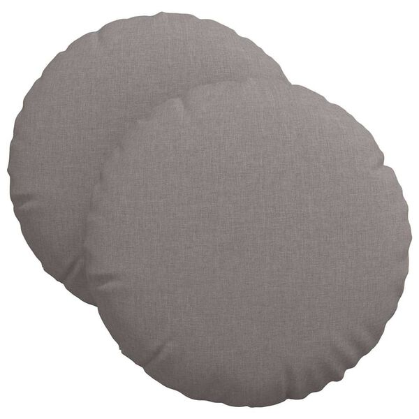 vidaXL Coussins de si&egrave;ge 2 pcs Taupe &Oslash;40 x 13 cm tissu