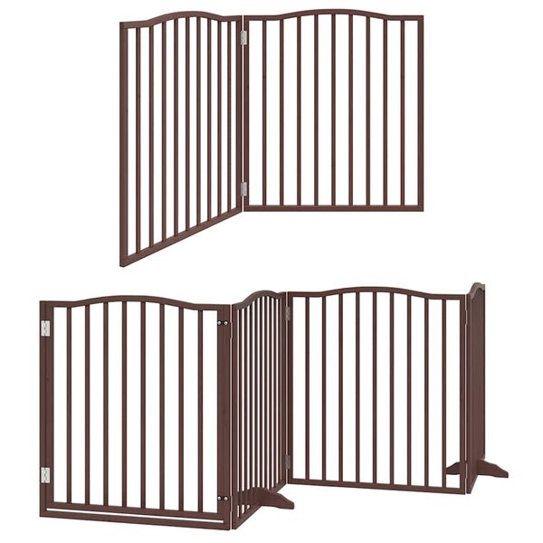vidaXL Barri&egrave;re pour chien porte pliable 12 panneaux bois de peuplier