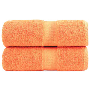 vidaXL Serviettes de toilette premium SOLUND 2 pi&egrave;ces Orange 30x30 cm