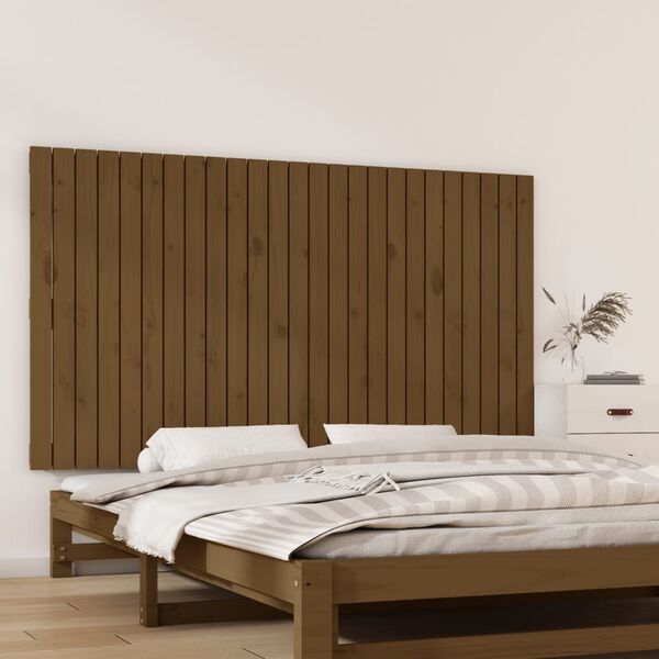vidaXL T&ecirc;te de lit murale Marron miel 159,5x3x90 cm Bois massif de pin