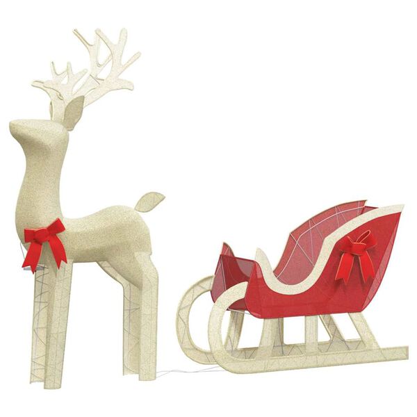 vidaXL D&eacute;coration de No&euml;l renne et tra&icirc;neau 100 LED blanc chaud