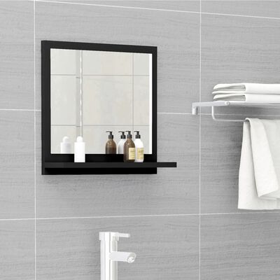 vidaXL Miroir de salle de bain Noir 40x10,5x37 cm Bois d’ingénierie