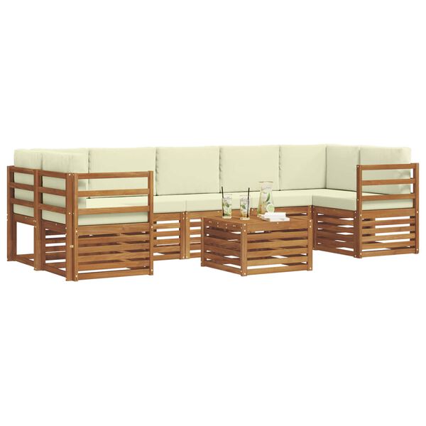 vidaXL Ensembles de canap&eacute;s avec coussin 8 pcs Naturel et Cr&egrave;me