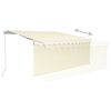 vidaXL Auvent r&eacute;tractable manuel avec store 3,5x2,5 m Cr&egrave;me