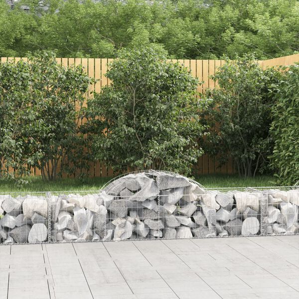 vidaXL Paniers à gabions arqués 6 pcs 200x50x40/60 cm fer galvanisé