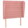vidaXL T&ecirc;te de lit avec oreilles Rose 103x23x118/128 cm Velours