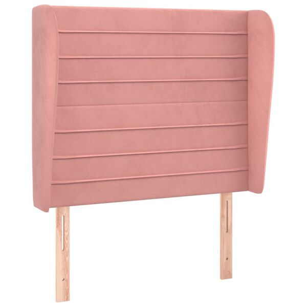 vidaXL T&ecirc;te de lit avec oreilles Rose 103x23x118/128 cm Velours
