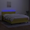 vidaXL Sommier &agrave; lattes de lit avec matelas LED Vert 140x190 cm Tissu