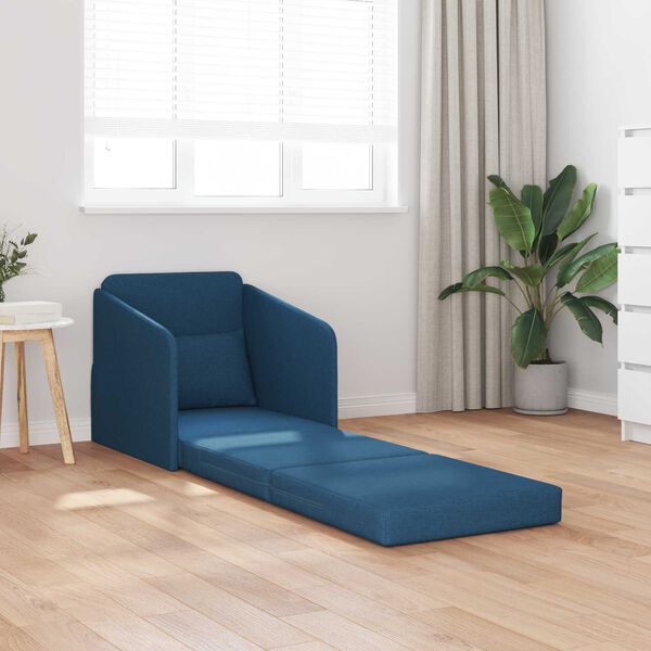 vidaXL Canap&eacute;-Lit Bleu 65 x 80 x 83 cm tissu
