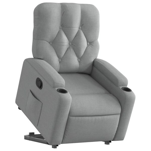 vidaXL Fauteuil inclinable Gris clair Tissu