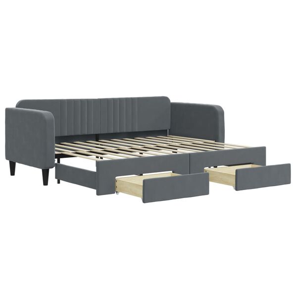vidaXL Lit de jour avec gigogne et tiroirs sans matelas 80x200 cm