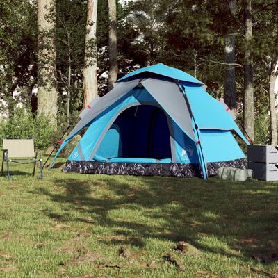 vidaXL Tente de camping à dôme 5 personnes bleu libération rapide