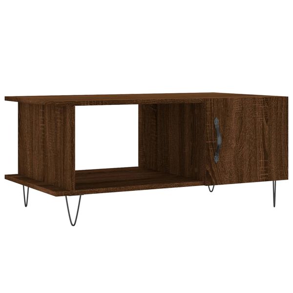 vidaXL Table basse ch&ecirc;ne marron 90x50x40 cm bois d'ing&eacute;nierie