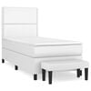 vidaXL Sommier &agrave; lattes de lit avec matelas Blanc 90x190 cm Similicuir