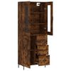 vidaXL Buffet haut Ch&ecirc;ne fum&eacute; 69,5x34x180 cm Bois d'ing&eacute;nierie