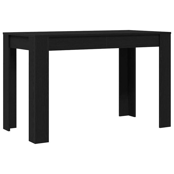 vidaXL Table &agrave; d&icirc;ner ch&ecirc;ne noir 120x60x76 cm bois d'ing&eacute;nierie