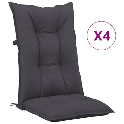 vidaXL Chaises de jardin inclinables lot de 4 et coussins bois teck