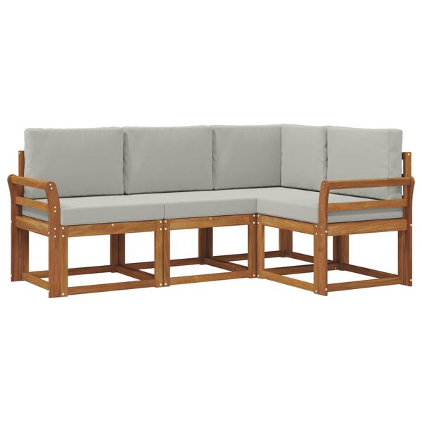 vidaXL Ensemble de canap&eacute;s d'ext&eacute;rieur 4 pcs Gris Naturel et Clair