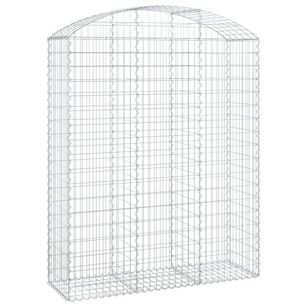 vidaXL Panier de gabions arqu&eacute; 150x50x180/200 cm Fer galvanis&eacute;