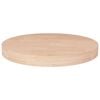 vidaXL Dessus de table rond &Oslash;50x4 cm Bois de ch&ecirc;ne massif non trait&eacute;