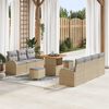 vidaXL Ensemble de canap&eacute; de jardin 10 pcs Beige et Gris clair