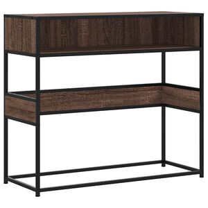vidaXL Table console ch&ecirc;ne marron 90x35x80 cm bois d'ing&eacute;nierie