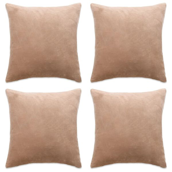 vidaXL Housses de coussin 4 pcs Tissu 80x80 cm Beige