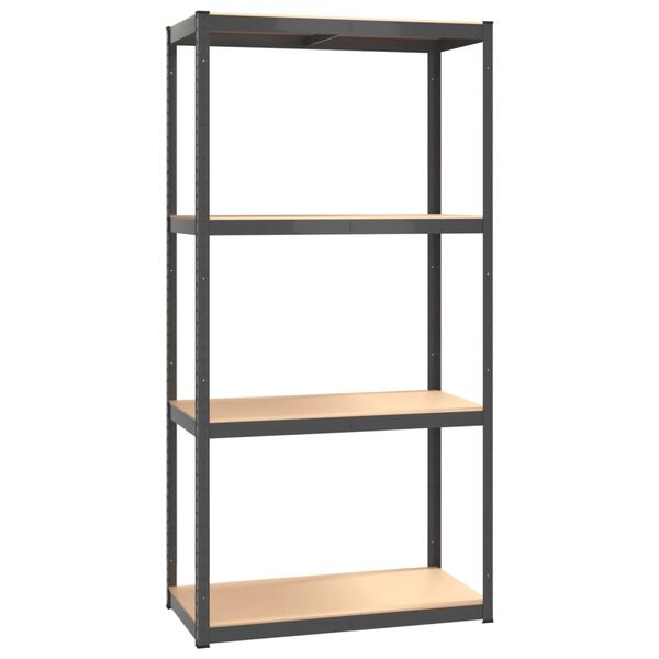 vidaXL &Eacute;tag&egrave;res &agrave; 4 niveaux 4pcs Anthracite Acier et bois d'ing&eacute;nierie