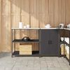 vidaXL Ensemble de rangement cuisine 2 pcs Noir Acier lamin&eacute; &agrave; froid