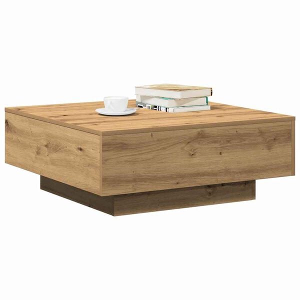 vidaXL Table basse Ch&ecirc;ne artisanal 80 x 80 x 31 cm