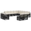 vidaXL Ensemble de canap&eacute; de jardin 13 pc Noir polyrotin