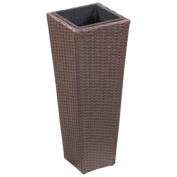 vidaXL Lit sur&eacute;lev&eacute; de jardin 30x30x80 cm R&eacute;sine Tress&eacute;e Marron