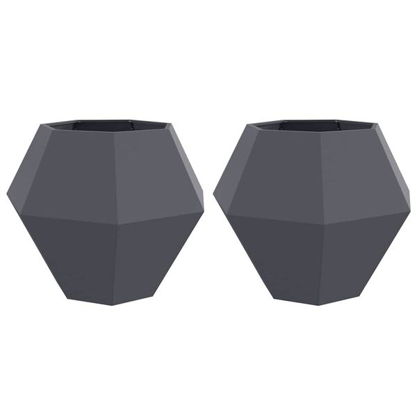 vidaXL Jardini&egrave;re 2 pcs Anthracite 100 x 100 x 80 cm Acier