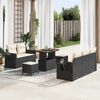 vidaXL Ensemble de canap&eacute; de jardin avec coussin 8 pcs Noir et cr&egrave;me