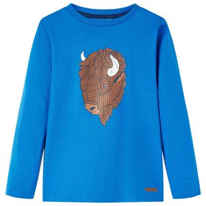 vidaXL T-shirt enfants &agrave; manches longues bleu cobalt 116