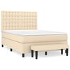 vidaXL Sommier &agrave; lattes de lit avec matelas Cr&egrave;me 140x190 cm Tissu