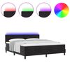vidaXL Lit &agrave; ressort LED avec matelas Noir 180 x 200 cm Velours