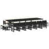 vidaXL Ensemble &agrave; manger de jardin 17 pcs coussins noir r&eacute;sine tress&eacute;e