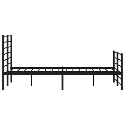 vidaXL Cadre de lit métal sans matelas avec pied de lit noir 140x190cm