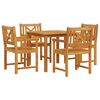vidaXL Ensemble de salle &agrave; manger pour jardin 5 pc Marron