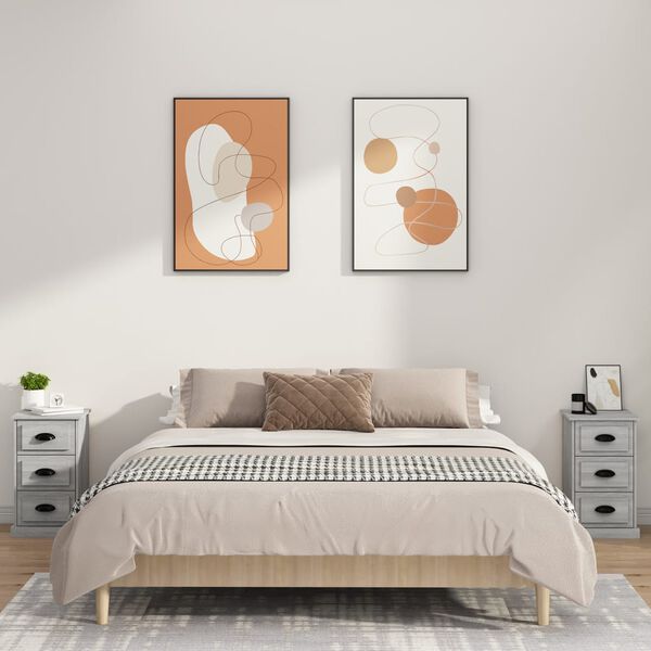 vidaXL Table de chevet sonoma gris 39x39x67 cm bois d'ing&eacute;nierie