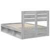 vidaXL Cadre de lit Gris Sonoma 135 x 190 cm Pin massif