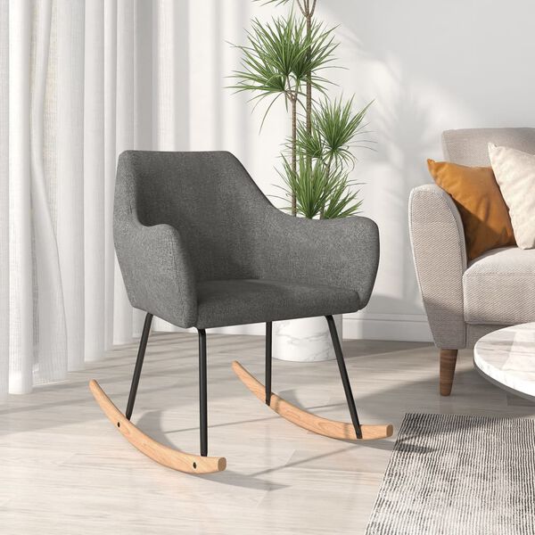 vidaXL Chaise &agrave; bascule Gris fonc&eacute; Tissu