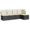 vidaXL Salon de jardin 5 pcs avec coussins noir r&eacute;sine tress&eacute;e