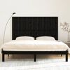 vidaXL T&ecirc;te de lit murale Noir 185x3x110 cm Bois massif de pin
